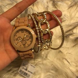 A’gaci Nude bracelets and watch